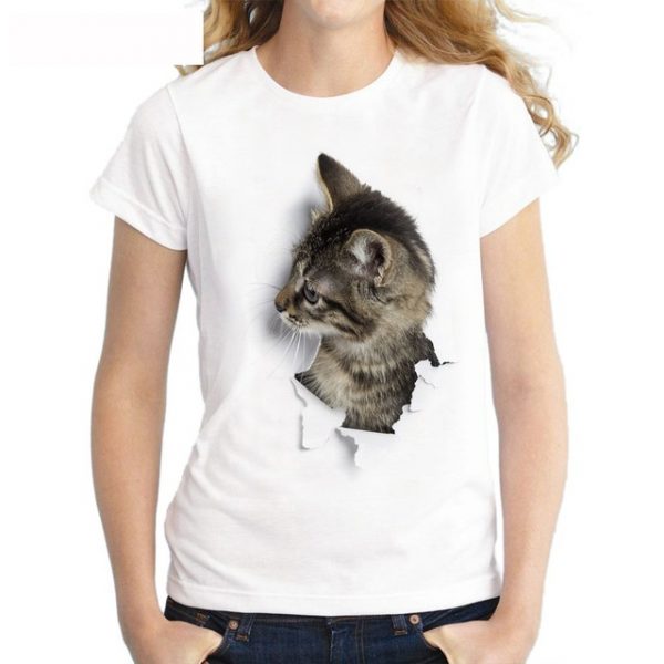 3D Cat Harajuku Summer T-Shirt