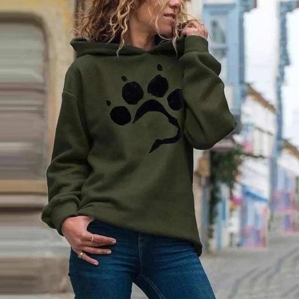 Harajuku-Women's Paw Print Hoodies