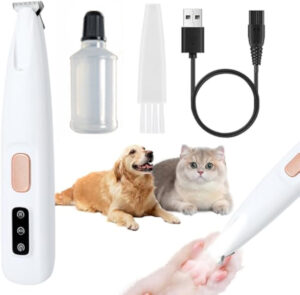 LED Pet Paw Trimmer – Rechargeable Low Noise Dog & Cat Grooming Clipper (Waterproof & Precision Blade)