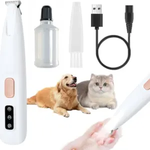 LED Pet Paw Trimmer – Rechargeable Low Noise Dog & Cat Grooming Clipper (Waterproof & Precision Blade)