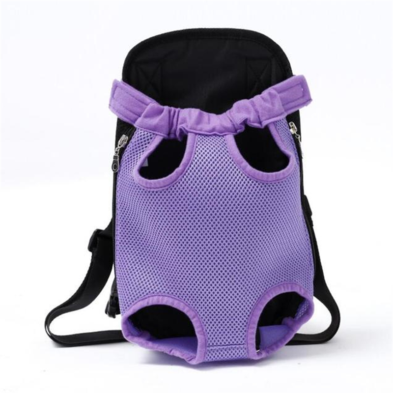 Portable Pet Carrier Backpack – Comfortable Dog and Cat Front Chest Travel Bag - Purple