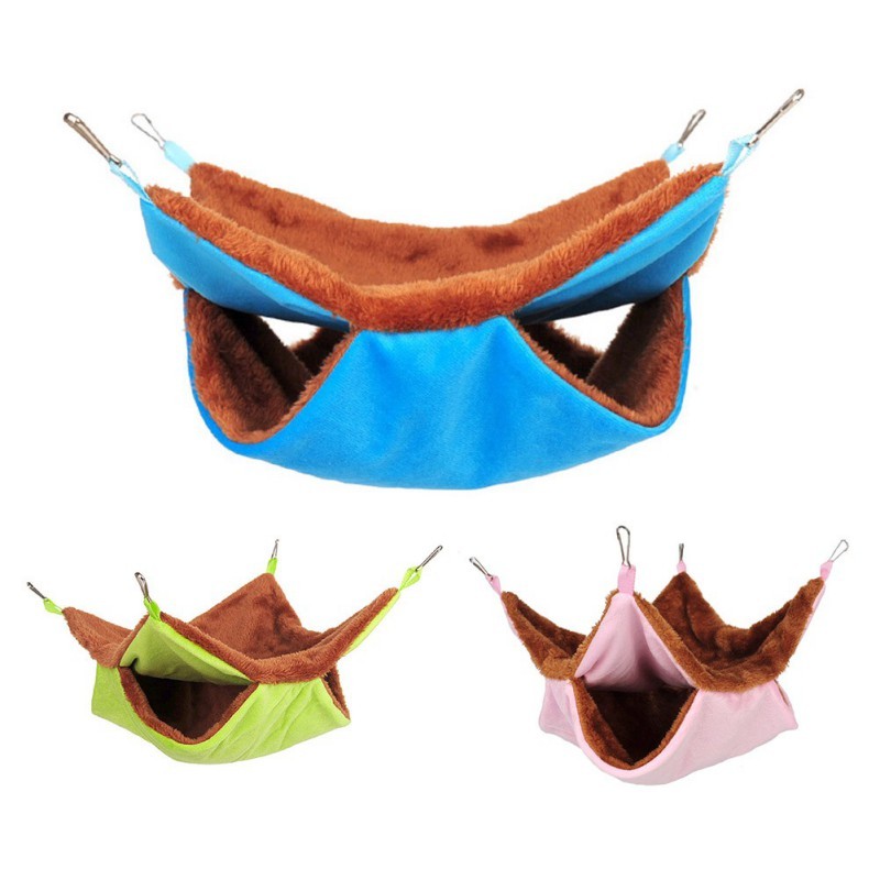 Soft Plush Hanging Hamster Hammock – Warm Double-Layer Small Pet Nest Bed