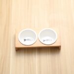 Elevated Bamboo Pet Bowls with Ceramic Dishes – Single, Double & Triple Feeding Station for Cats & Dogs