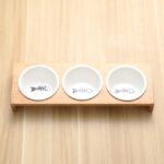 Elevated Bamboo Pet Bowls with Ceramic Dishes – Single, Double & Triple Feeding Station for Cats & Dogs