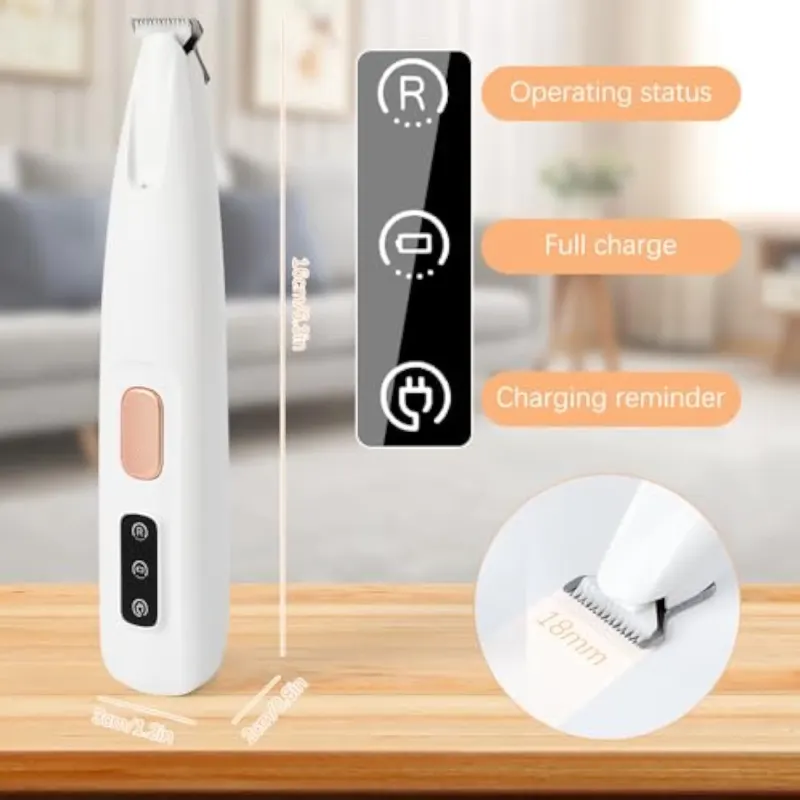 LED Pet Paw Trimmer – Rechargeable Low Noise Dog & Cat Grooming Clipper (Waterproof & Precision Blade)