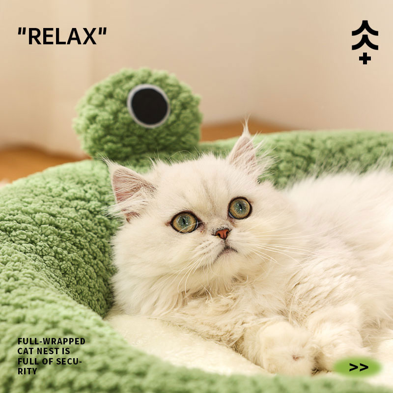 Frog Series Pet Nest – Cozy Cat & Dog Bed for Autumn & Winter