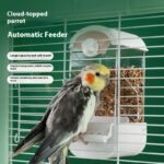 Automatic Parrot Feeder with Perch – Large Capacity Acrylic Bird Food Dispenser
