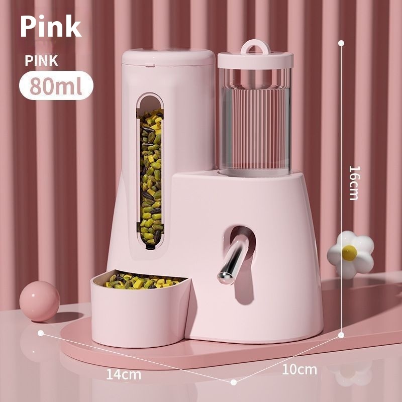 2-in-1 Automatic Hamster Feeder & Water Dispenser – Spill-Proof Food Bowl & Drinking Bottle