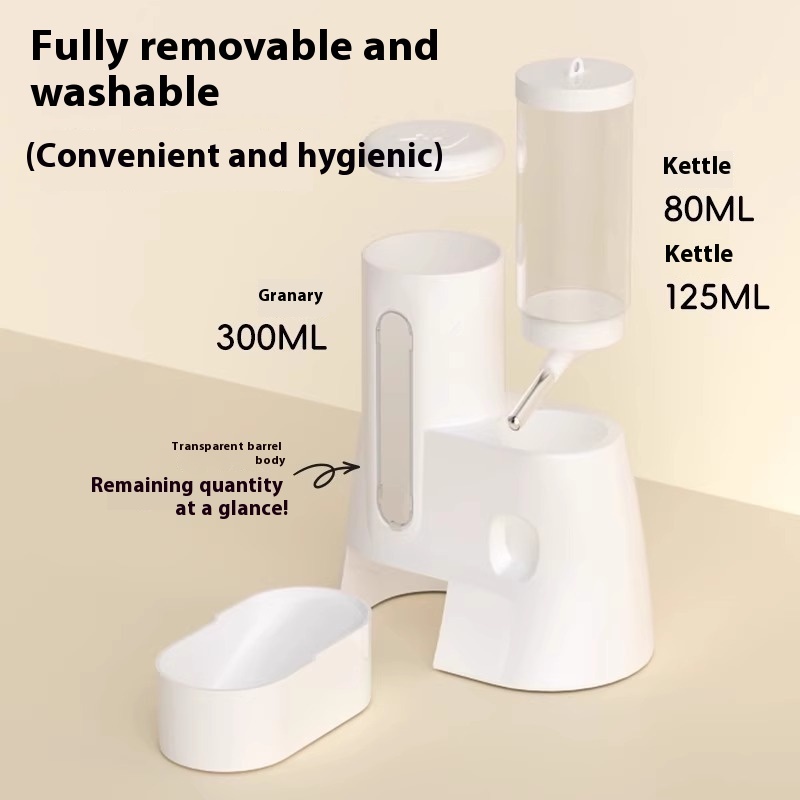 2-in-1 Automatic Hamster Feeder & Water Dispenser – Spill-Proof Food Bowl & Drinking Bottle