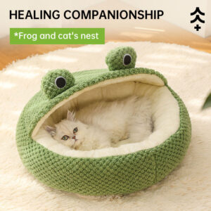Frog Series Pet Nest – Cozy Cat & Dog Bed for Autumn & Winter