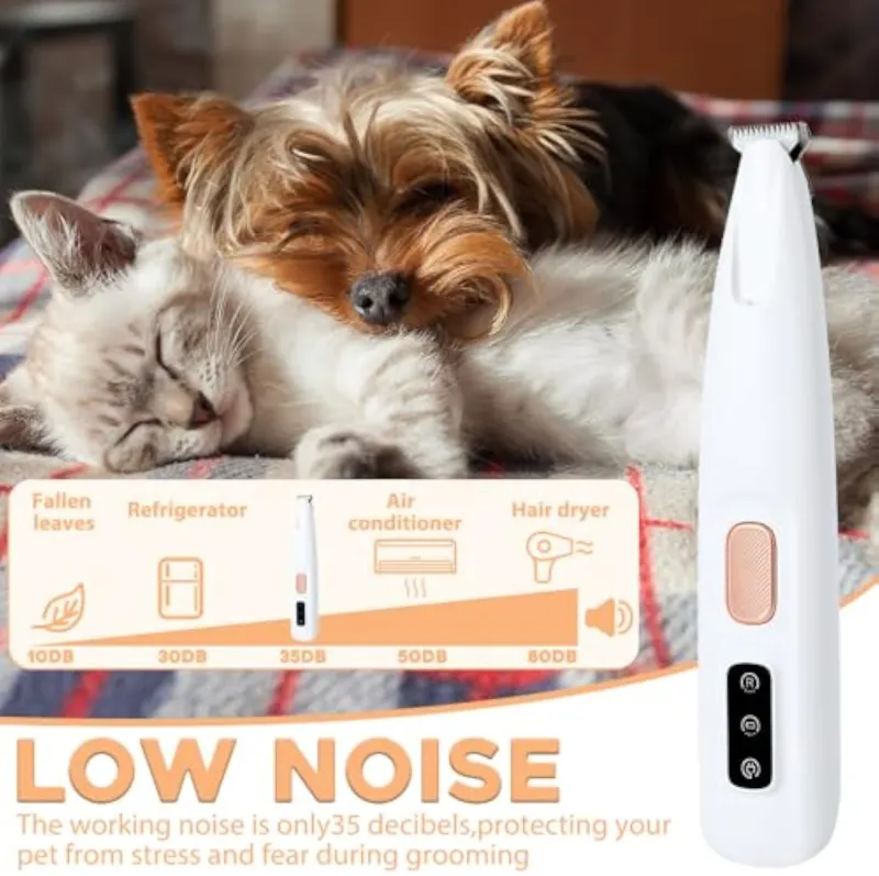 LED Pet Paw Trimmer – Rechargeable Low Noise Dog & Cat Grooming Clipper (Waterproof & Precision Blade)