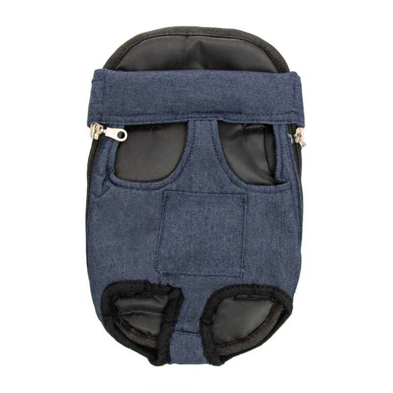 Portable Pet Carrier Backpack – Comfortable Dog and Cat Front Chest Travel Bag - Dark Blue Demin