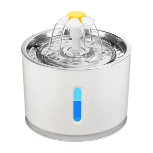 2.4L Stainless Steel Pet Water Fountain with LED
