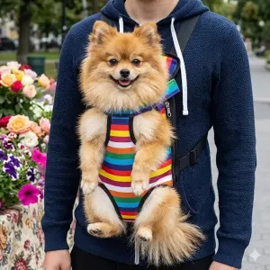 Portable Pet Carrier Backpack – Comfortable Dog and Cat Front Chest Travel Bag - how to carry the pet