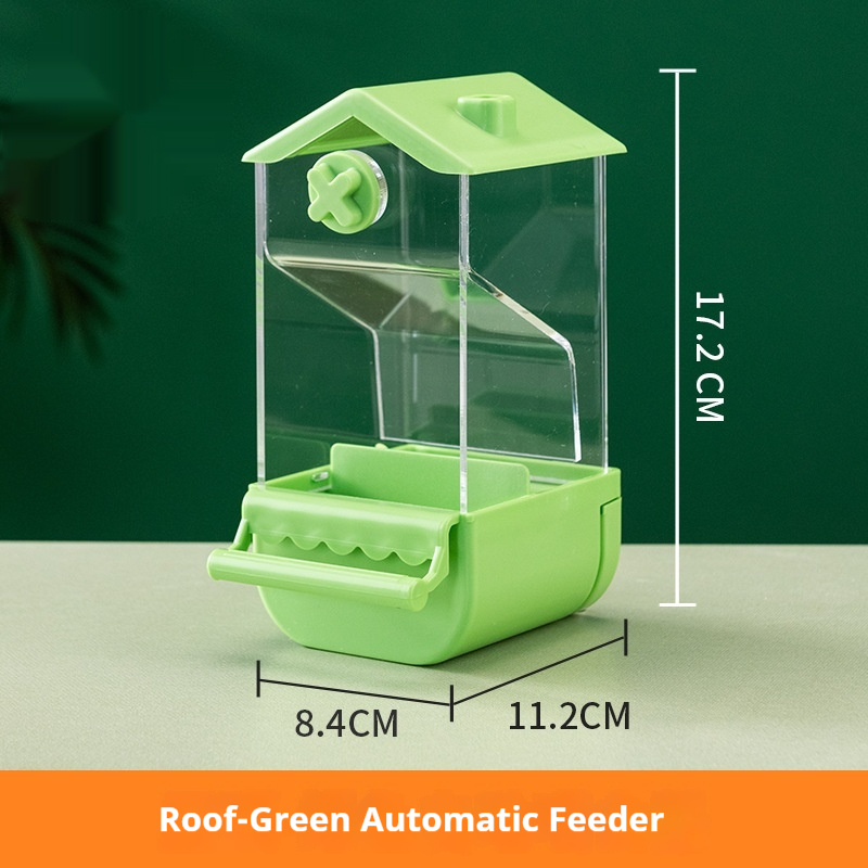 Automatic Parrot Feeder with Perch – Large Capacity Acrylic Bird Food Dispenser
