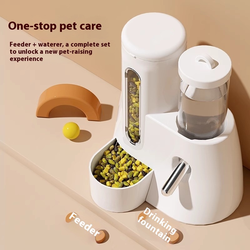 2-in-1 Automatic Hamster Feeder & Water Dispenser – Spill-Proof Food Bowl & Drinking Bottle