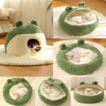 Frog Series Pet Nest – Cozy Cat & Dog Bed for Autumn & Winter