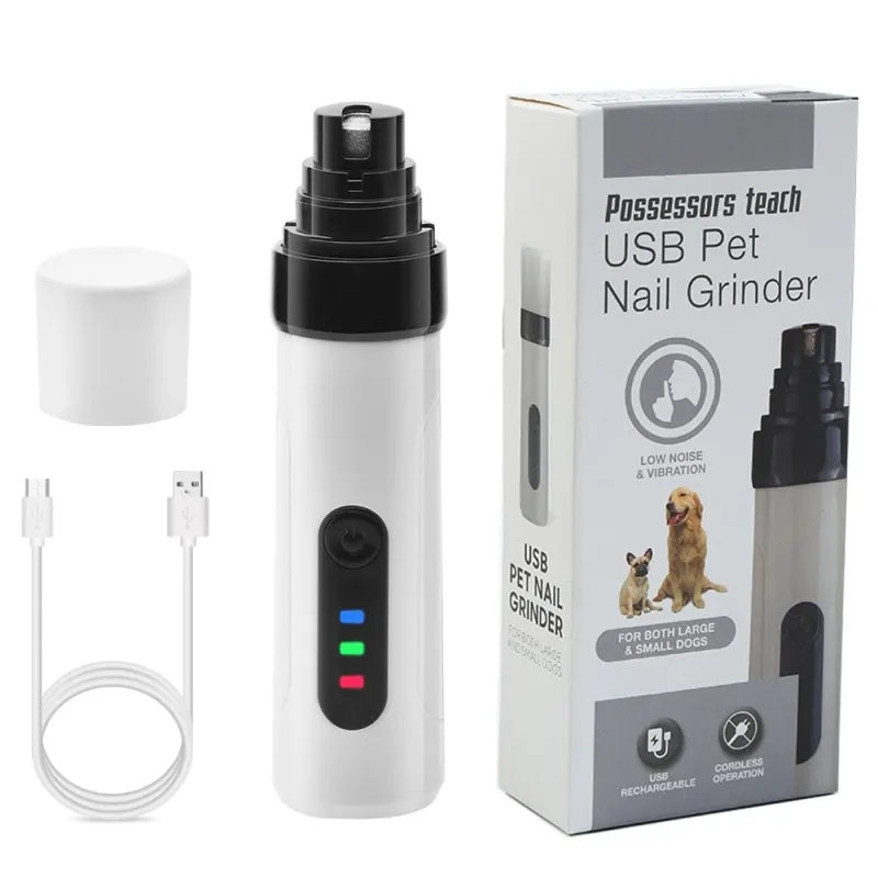 Electric Pet Nail Grinder – 2/3-Speed LED Dog Nail Trimmer with Quiet Motor & Safety Guard