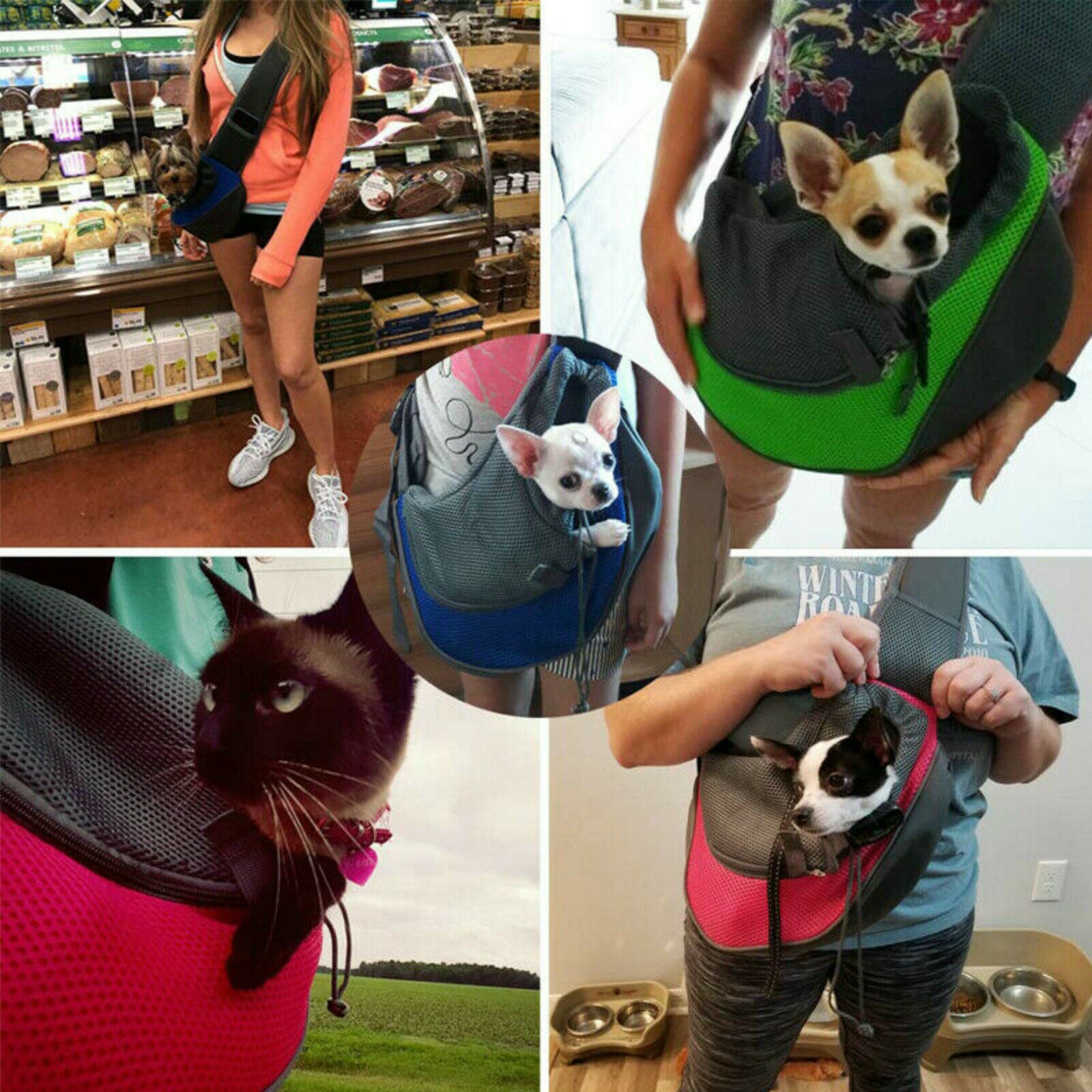 Tote shoulder bag mesh for puppies and small dogs