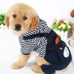 Striped Dog Hoodie Sweatshirt – Warm Winter Pet Coat for Small Dogs