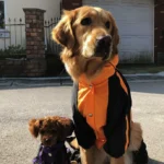 Waterproof Large Dog Raincoat - Orange