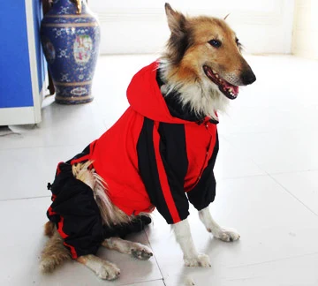 Waterproof Large Dog Raincoat - Red
