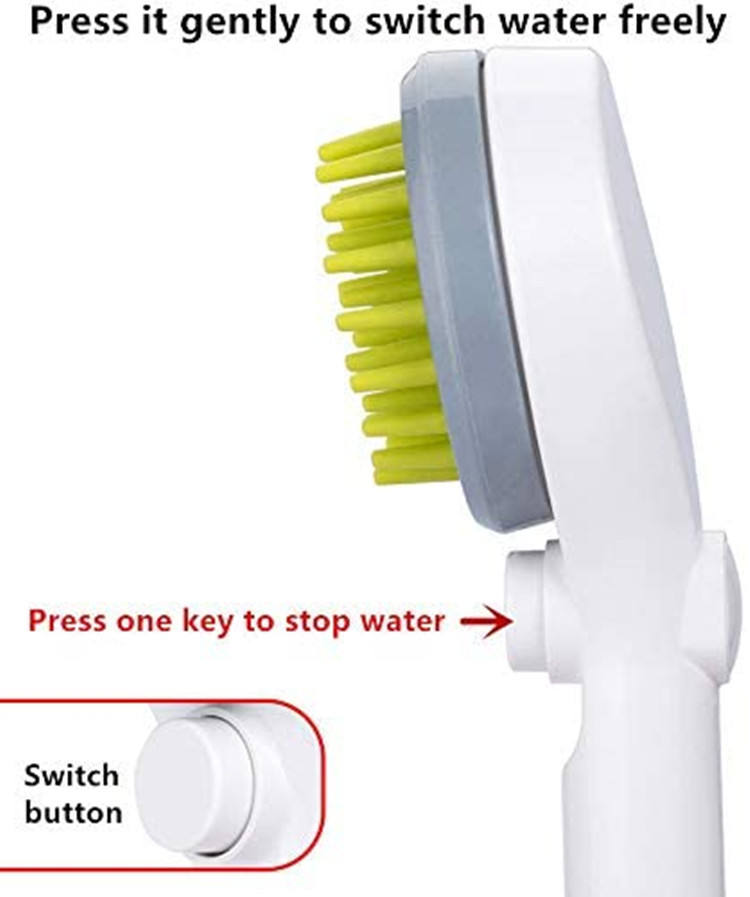 Pet Massage Bath Shower Nozzle – Dog & Cat Grooming Brush with Water Sprayer