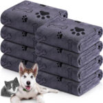 Ultra-Absorbent Microfiber Pet Bath Towel – Quick-Dry Soft Dog & Cat Drying Blanket