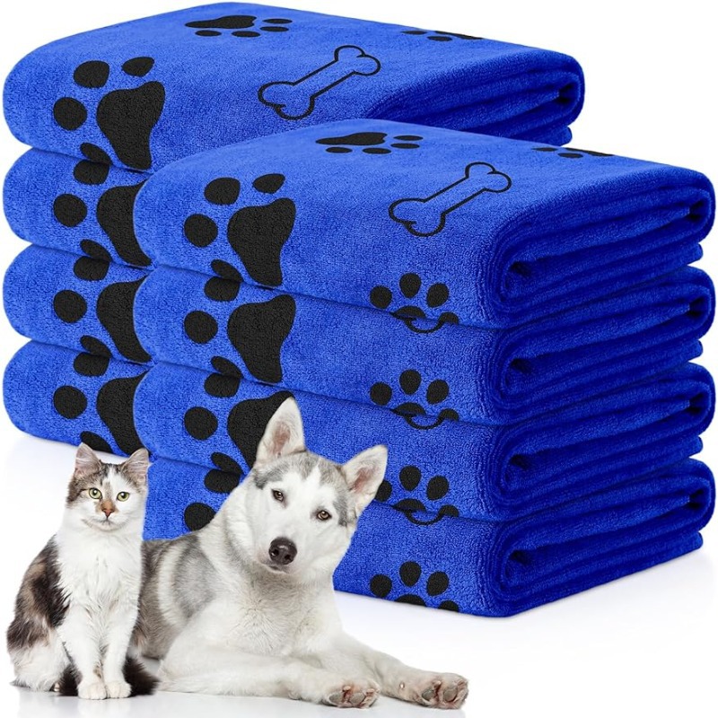 Ultra-Absorbent Microfiber Pet Bath Towel – Quick-Dry Soft Dog & Cat Drying Blanket