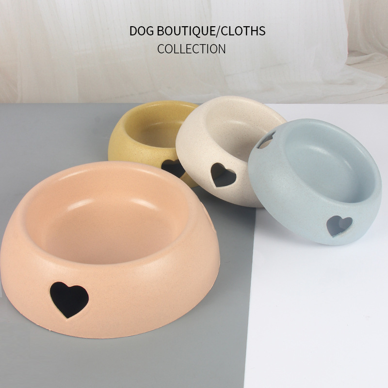 Heart Motif Plastic Pet Bowl – Dog & Cat Food Bowl (Single Bowl)