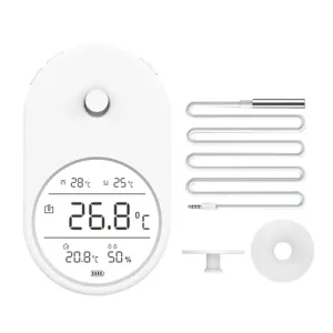 3-in-1 Aquarium Thermometer Hygrometer with Probe & Alarm LCD Display