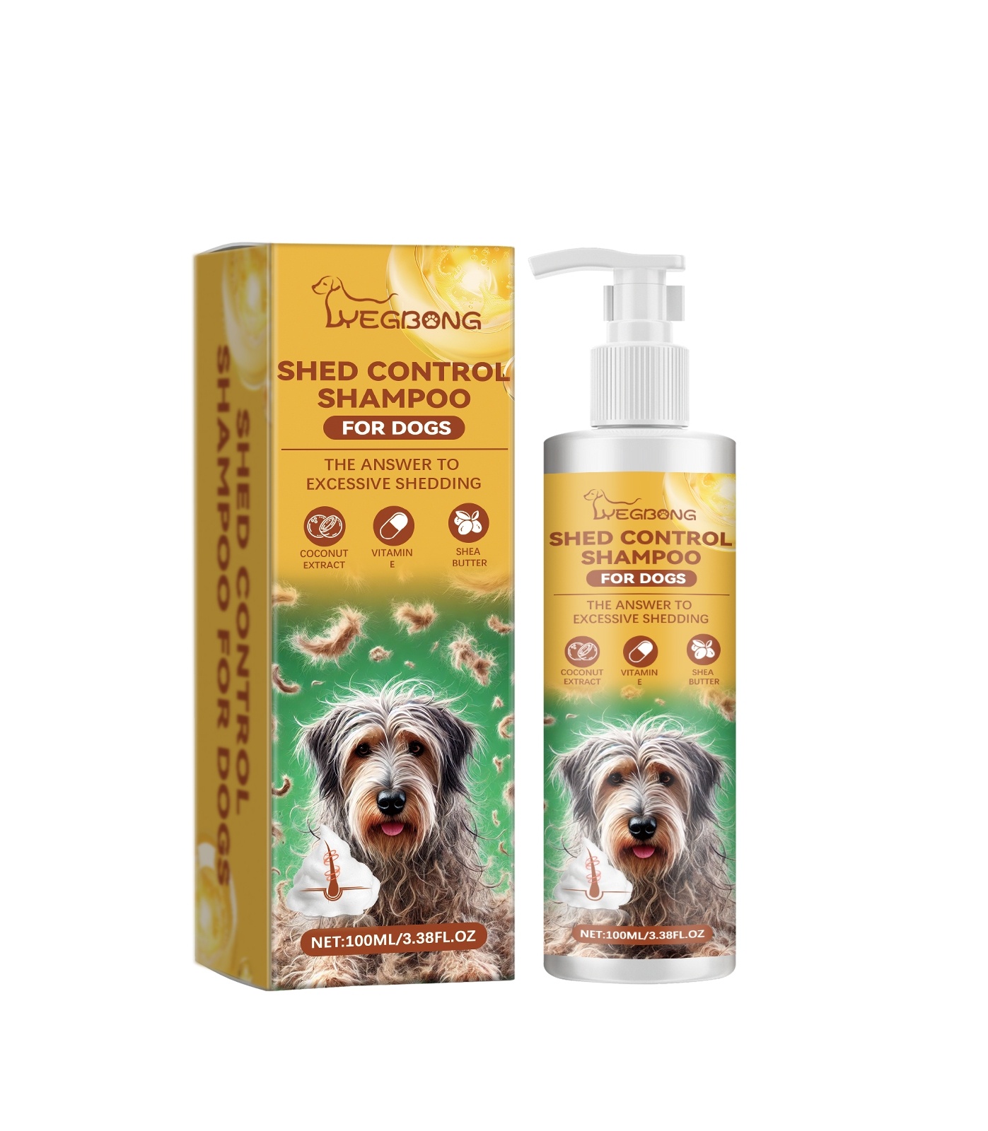 Yegbong Hypoallergenic Dog Shampoo – Anti-Itch, Odor Control & Shed Care Formula