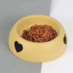 Heart Motif Plastic Pet Bowl – Dog & Cat Food Bowl (Single Bowl)