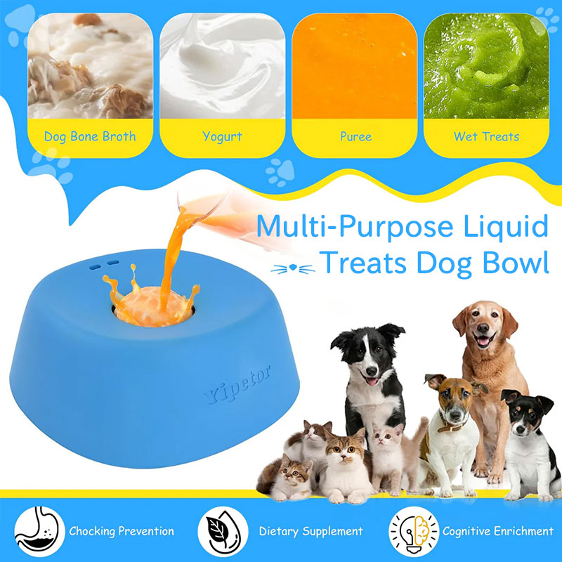 Yipetor Anti-Choke Slow Feeder Dog Bowl & Lick Mat – 3/4 Cup Non-Slip Treat Bowl