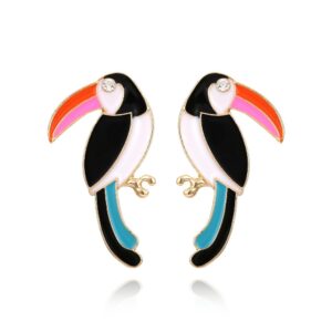 Bird Earrings Retro Big billed Bird Earstuds Female Personality Brand Earrings