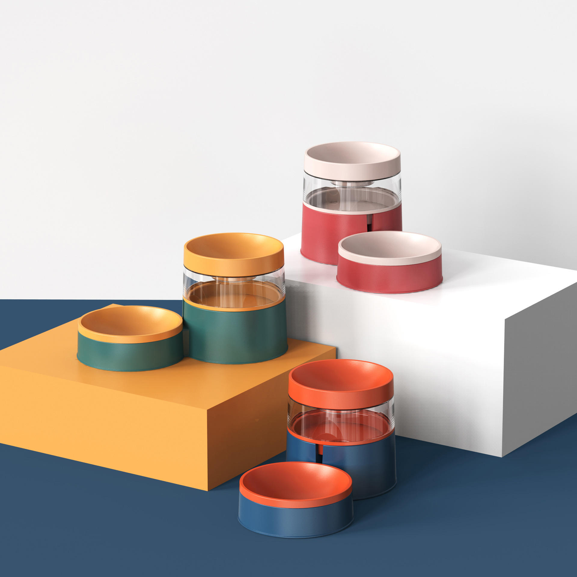 Elevated Automatic Pet Feeder & Water Dispenser Dual Bowl (Neck Protection Design)