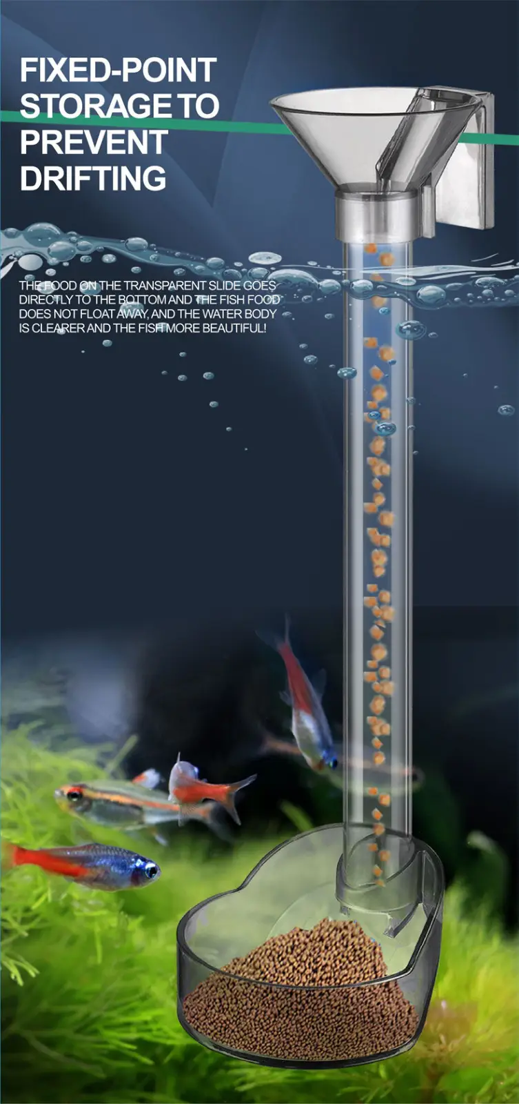Acrylic Aquarium Feeder Tube Set – Floating Feeding Station for Fish, Shrimp & Snails