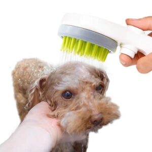 Pet Massage Bath Shower Nozzle – Dog & Cat Grooming Brush with Water Sprayer