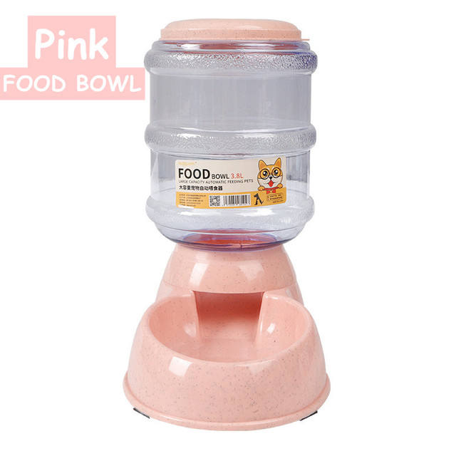 Large Capacity 3.8L Automatic Pet Feeder & Water Dispenser Bowl