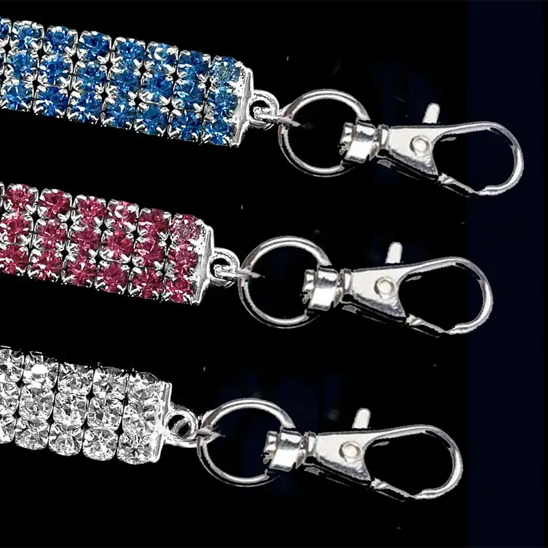 Bling Rhinestone Pet Collar with Bone Pendant