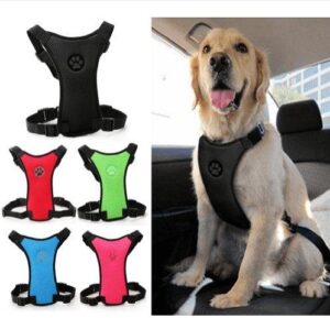 Breathable Mesh Dog Car Safety Harness – Adjustable Pet Seat Belt Vest