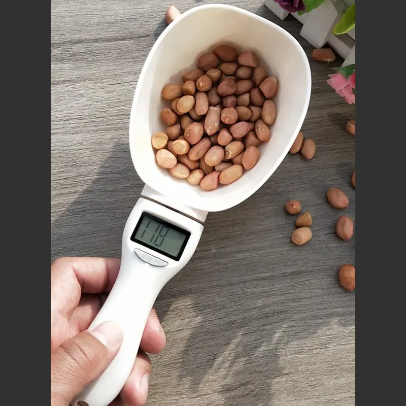 Digital Pet Food Measuring Spoon Scale – Precise Feeding for Dogs & Cats (800g/0.1g Accuracy)