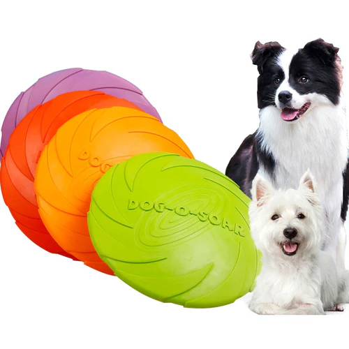 Dog-O-Soar – Interactive Dog Flying Disc Chew Toy – Durable Soft Rubber Training & Fetch Toy for Puppies & Dogs