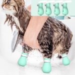 Adjustable Silicone Cat Paw Protector Boots – Anti-Scratch Grooming & Bathing Shoes
