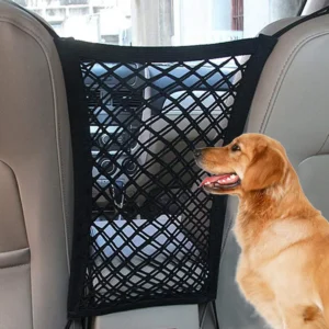 Elastic Car Pet Barrier Net – Dog Safety Seat Divider & Storage Mesh