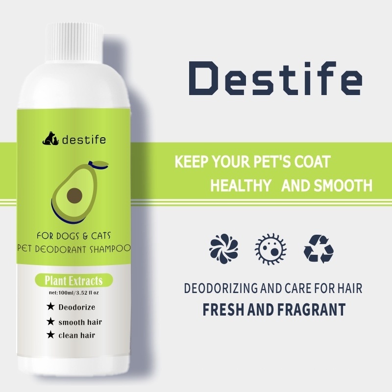 Destife 2-in-1 Pet Shampoo & Conditioner – Deodorizing, Smoothing & Fresh Scent for Dogs & Cats