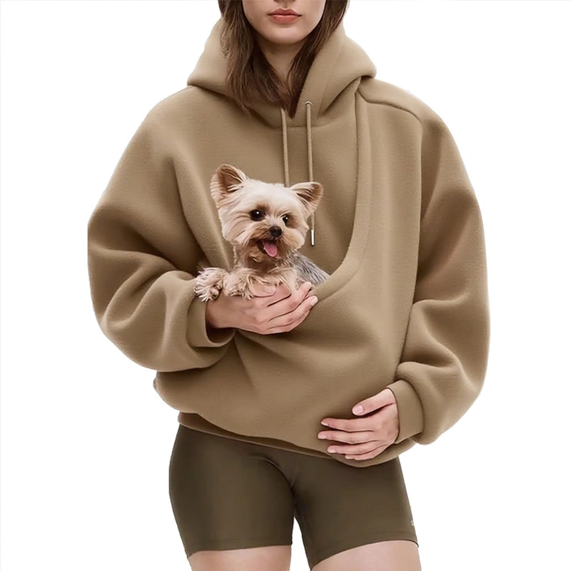 Pet Carrier Hoodie – Hands-Free Dog & Cat Sweatshirt with Convertible Kangaroo Pocket