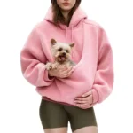 Pet Carrier Hoodie – Hands-Free Dog & Cat Sweatshirt with Convertible Kangaroo Pocket