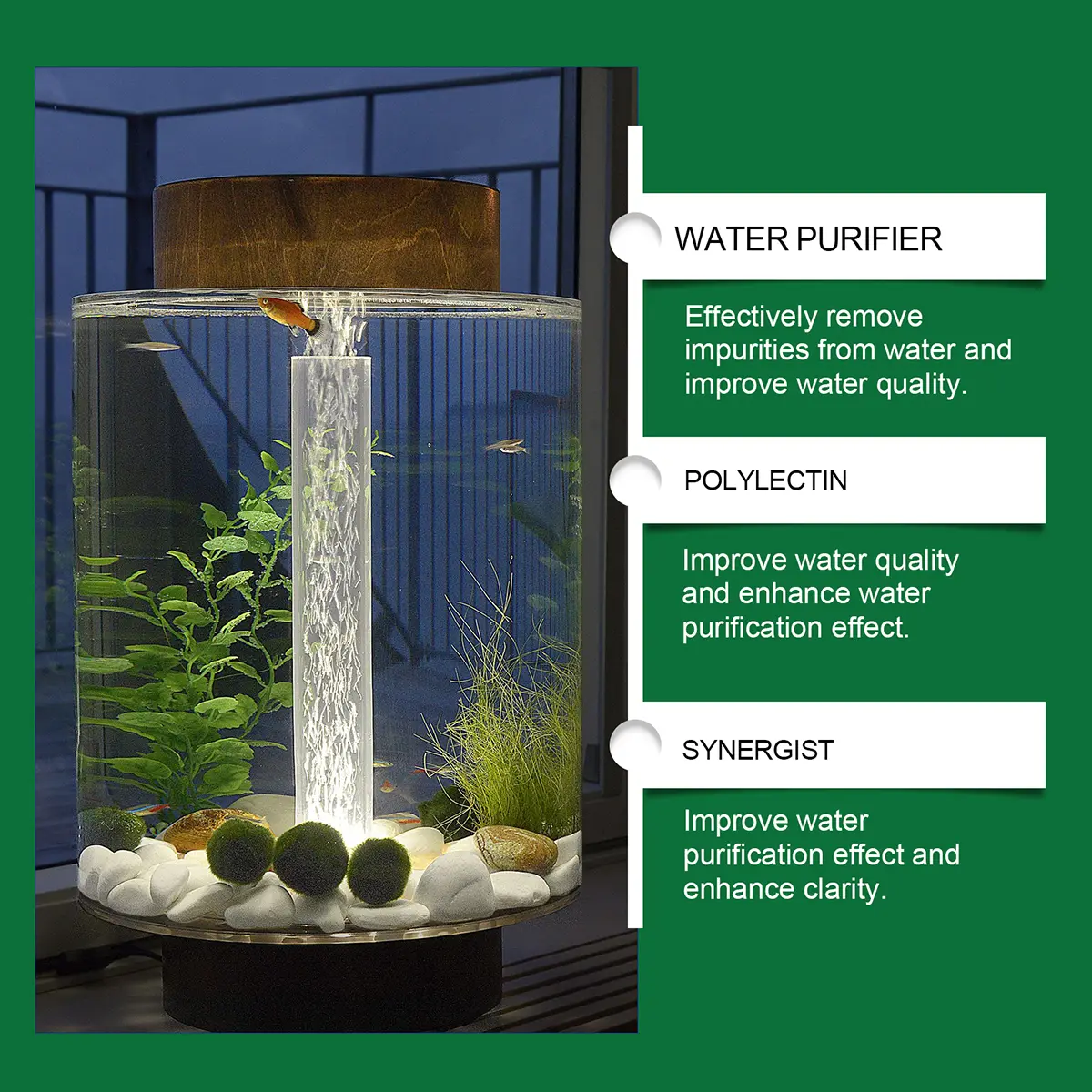 Yegbong Aquarium Water Purification Tablets – Clear Water, Algae Control & Odor Removal (35 Tablets)