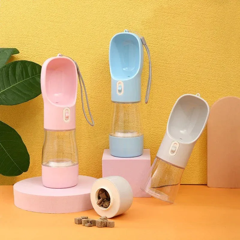 2-in-1 Portable Dog Water Bottle & Food Container